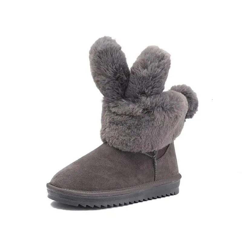 2018 зимняя модная одежда удобные и теплые зимние сапоги с милыми заячьими