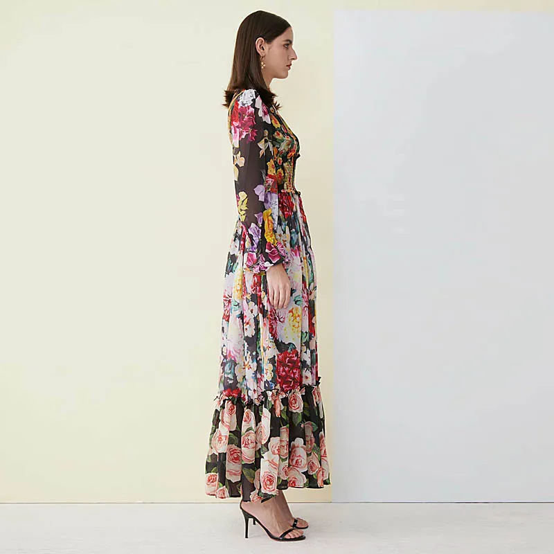 Длинное платье макси размера плюс высокого качества Новая женская мода Вечерние