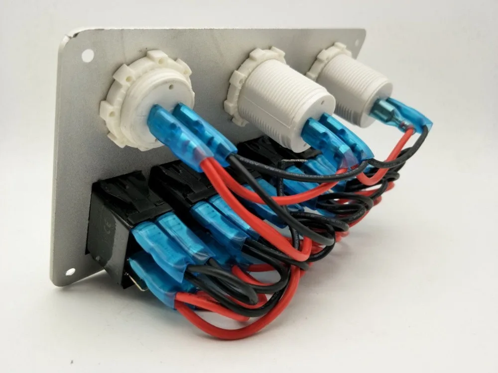 12V 6 Gang Car Marine Boat RV Rocker переключатель панель белый вольтметр USB зарядное устройство