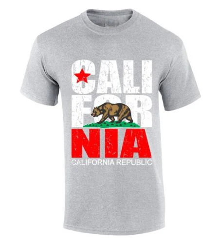 Калифорнийская Республика Т Рубашки мужчин Несет государство Флага призыв NIA