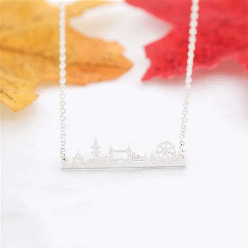 Женское колье с подвеской London Cityscape из розового золота украшение в виде пейзажа