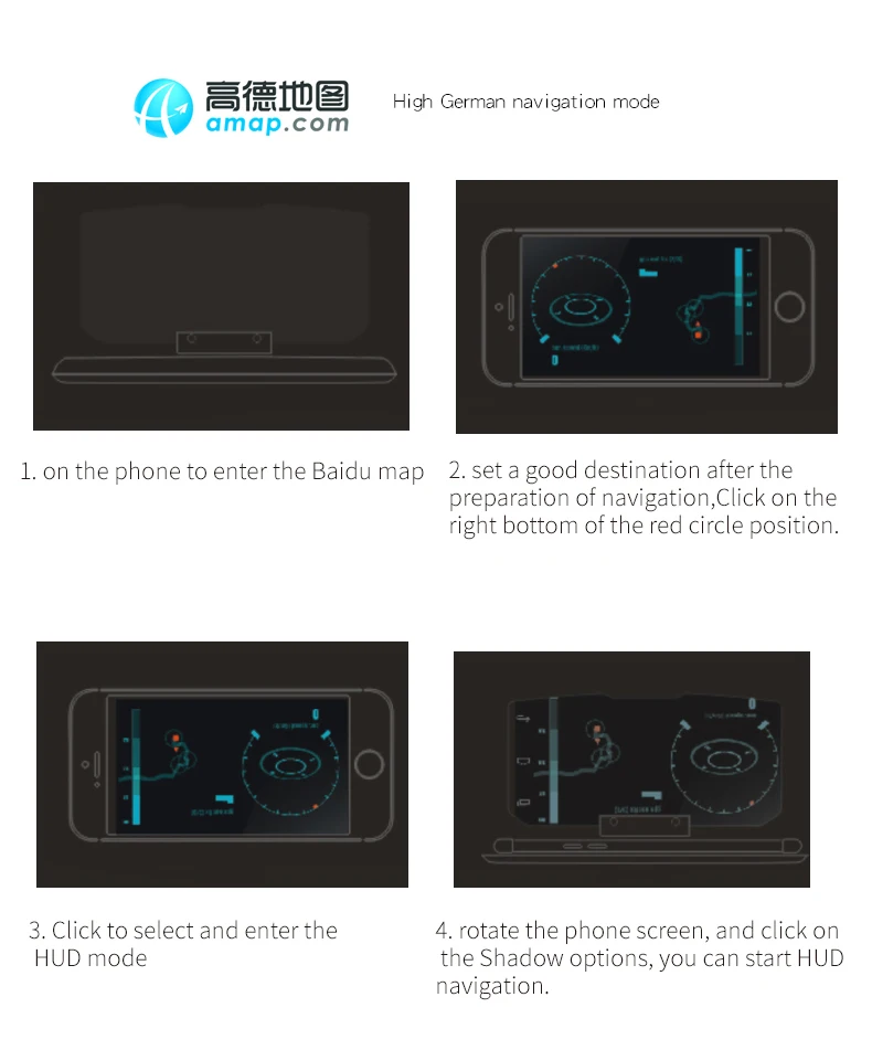 Смартфон проектор HUD Дисплей Держатель Автомобильный gps навигатор подставка держатель для телефона