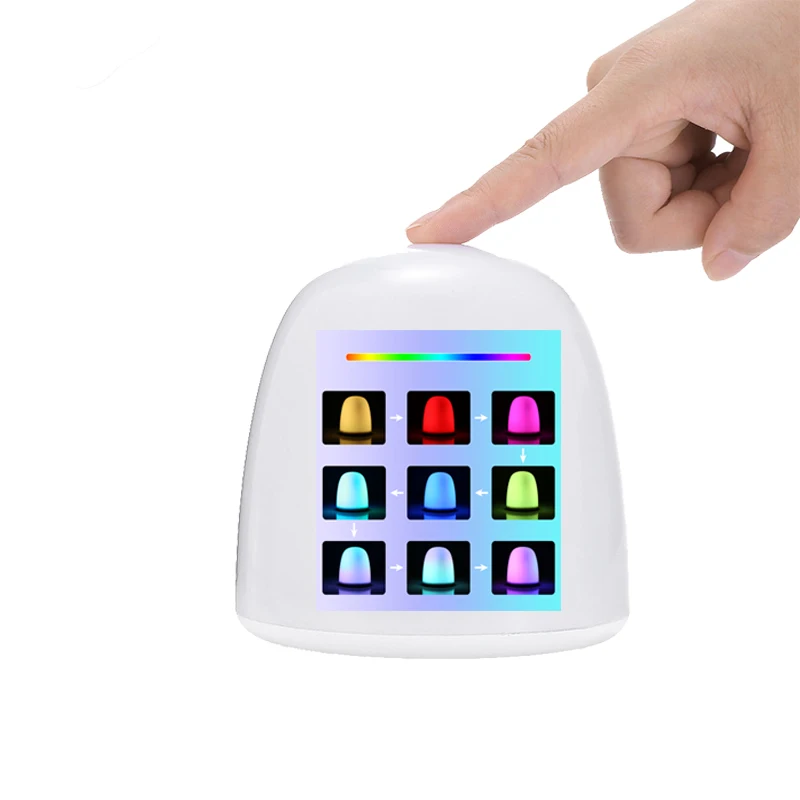 

2019 New LED Touch Control Night Light Induction Dimmer Lamp Smart Bedside Lamp Dimmable RGB 11 Color Change Rechargeable Smart