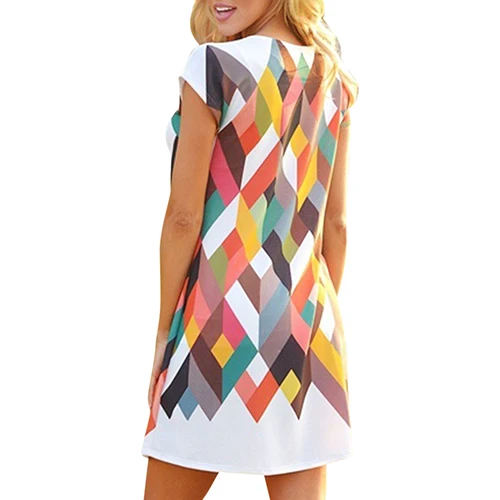 Женская Мода Свободные Повседневная Коротким Рукавом Печать Dress Коктейль Midi |