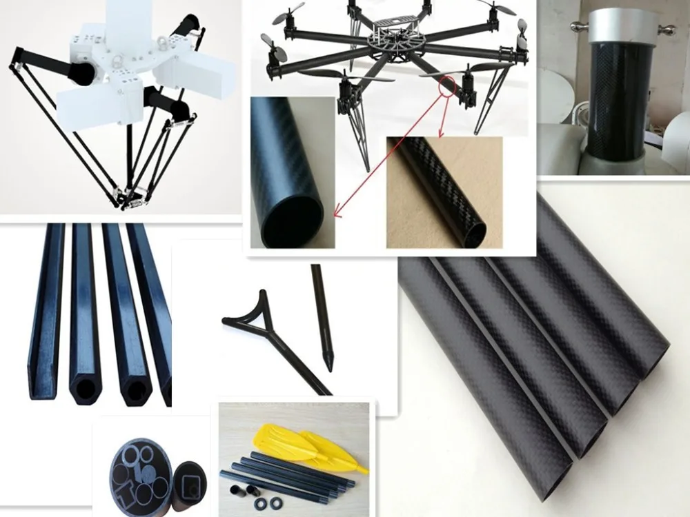 Прямая трубка из углеродного волокна длина 400 мм внешний диаметр 16 внутренний 14 3k