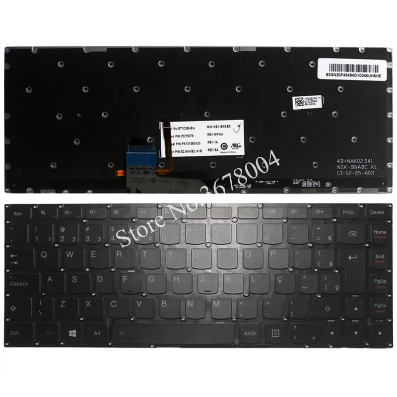 Новая Бразильская Клавиатура для ноутбука Lenovo Ideapad yoga 2 13 14 Yoga2 U31 BR с подсветкой (не