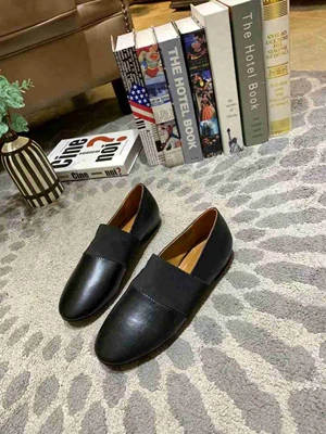 Black Chueyz женские Обувь из натуральной кожи на плоской подошве женские мягкие туфли лодочки, лоферы Туфли без каблуков новые модные женские туфли на плоской подошве без шнуровки; обувь Размер 35–40 - Цвет: Black