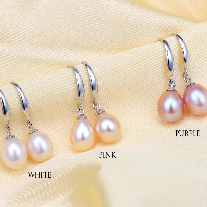 HENGSHENG Fine Jewelry 100% натуральная пресноводный жемчуг серьги Для женщин каплеобразные
