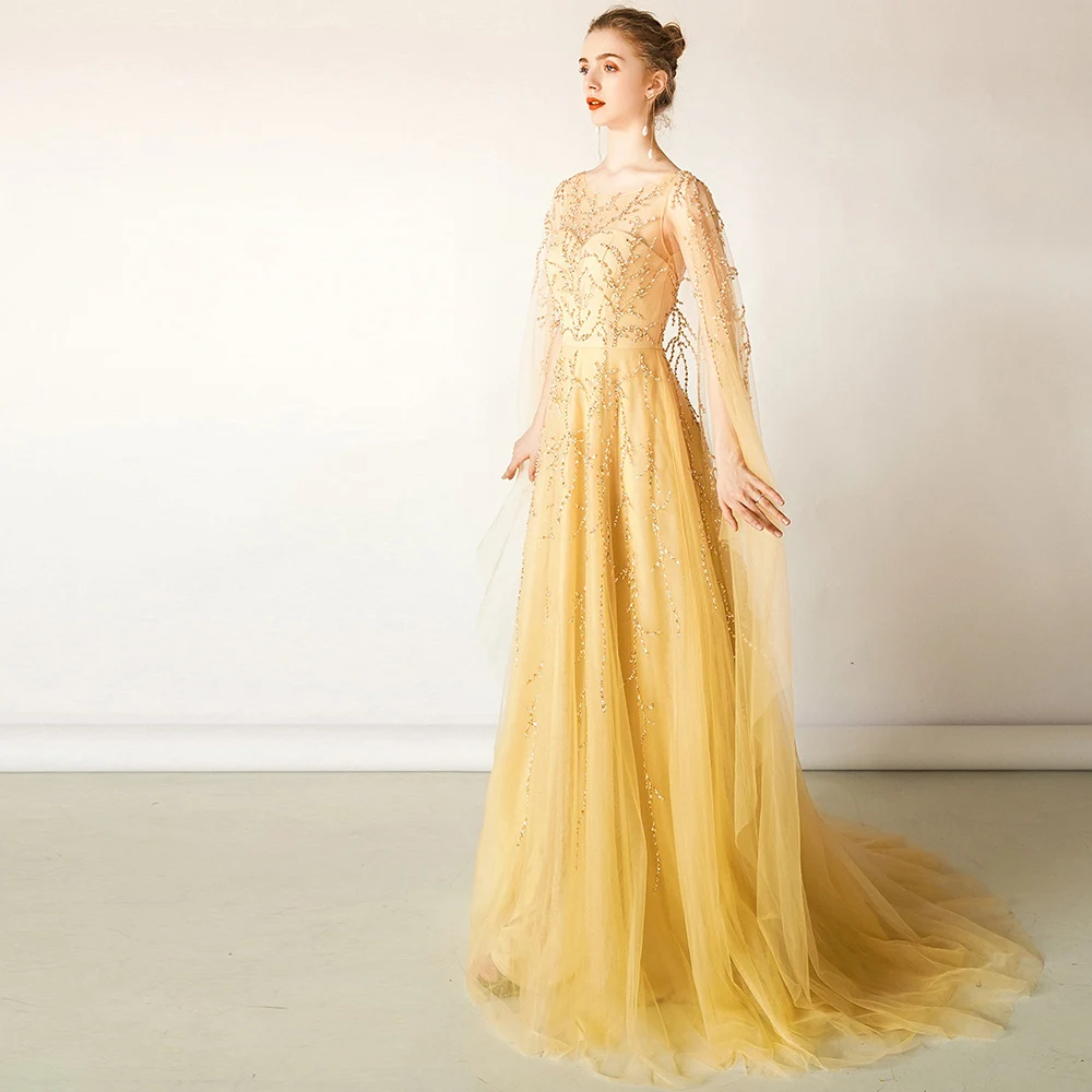 CEEWHY Robe Soiree Дубай вечернее платье Роскошные Длинные вечерние платья 2019 ручная