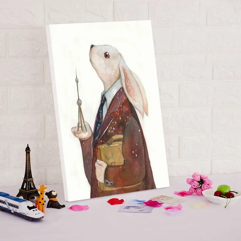 

cute cartoon animals DIY oil paintings digital paint by numbers coloring by numbers rabbit owl mole Flamingo