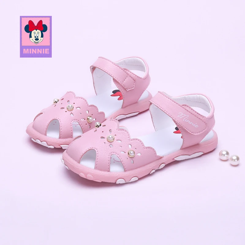 Disney Children's Sandals Shoes girls spring summer Non-slip Soft flat Red Pink Comfortable Casual shoes for kid Size 22-30 | Детская