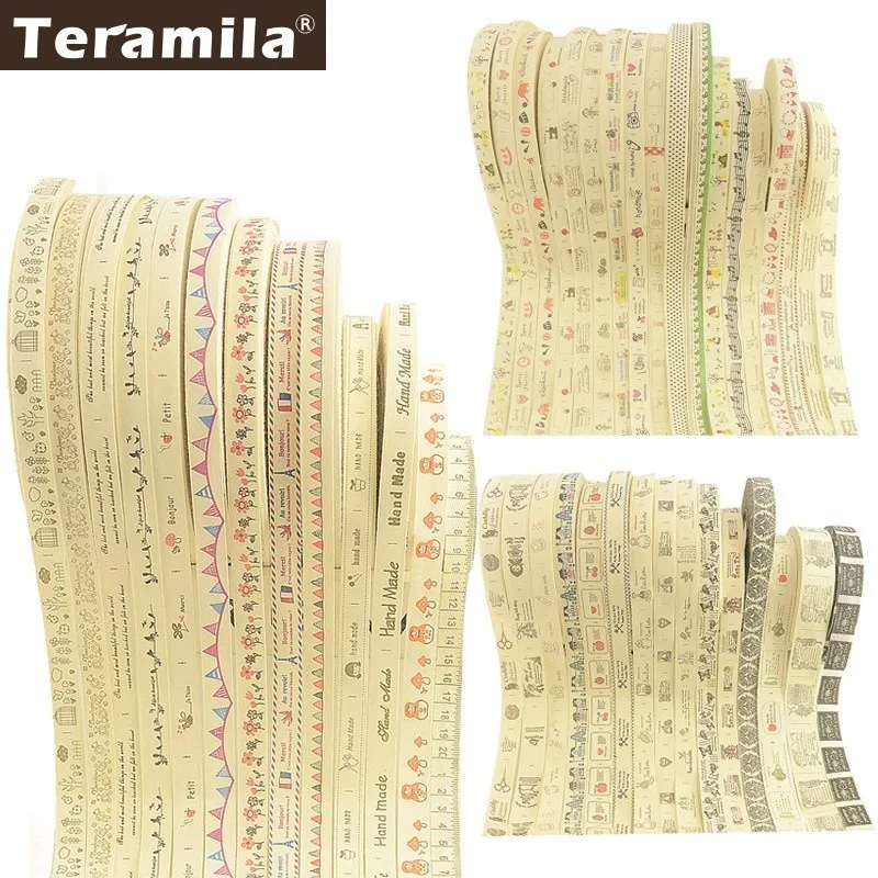 Тканевая хлопковая этикетка ручной работы Teramila лента и одноклейкая набивка для