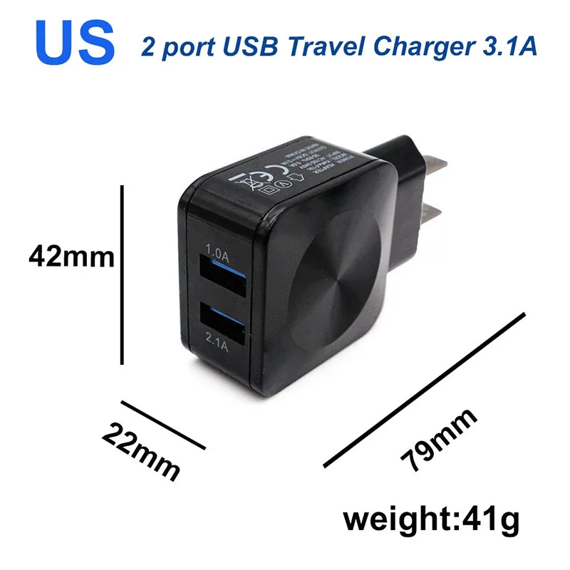 2 порта USB зарядное устройство 5 В 3.1A полностью ЕС/США вилка Стандартный мобильный