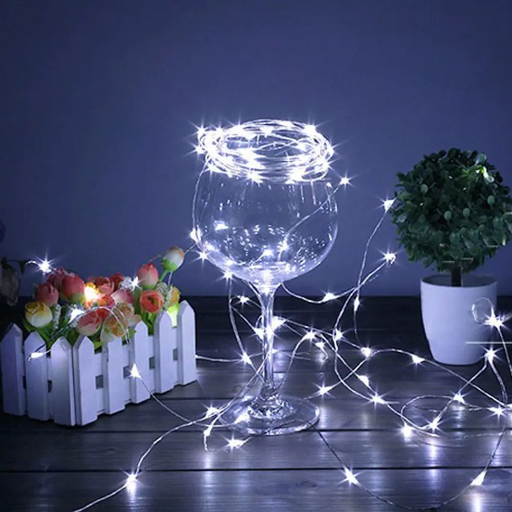 Светодиодная гирлянда на батарейках Fairy Lights 8 режимов 50/100 LED с пультом управления.