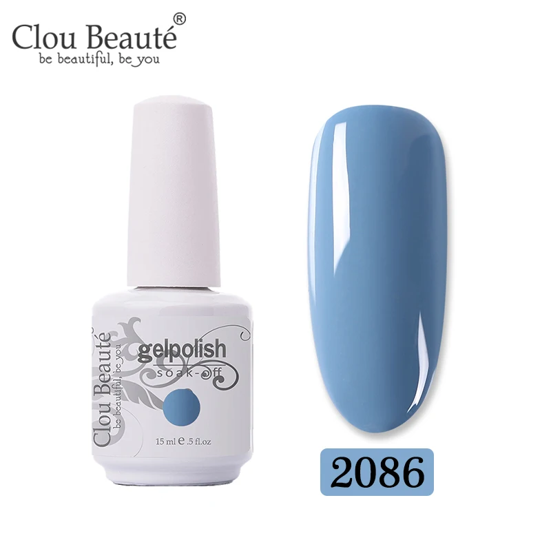 2086 Clou Beaute Gel Nail Polish Top UV LED Gel Nail Art Varnish Hybrid Gel Polish Semi Permanent Vernis Gellak Glitter Gel Lacquer - Цвет: 2086