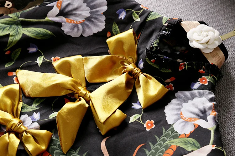Высокое качество 2020 лето и осень новый модный принт золотого банта декоративное