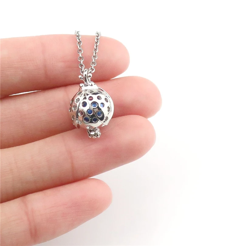 KK1229 Медь летающих насекомых божья коровка пижамы бусины клетка медальон кулон