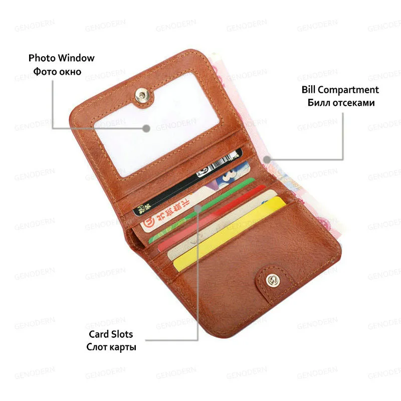 Кошелек из вощеной кожи женские бумажники на молнии сумка для монет натуральной