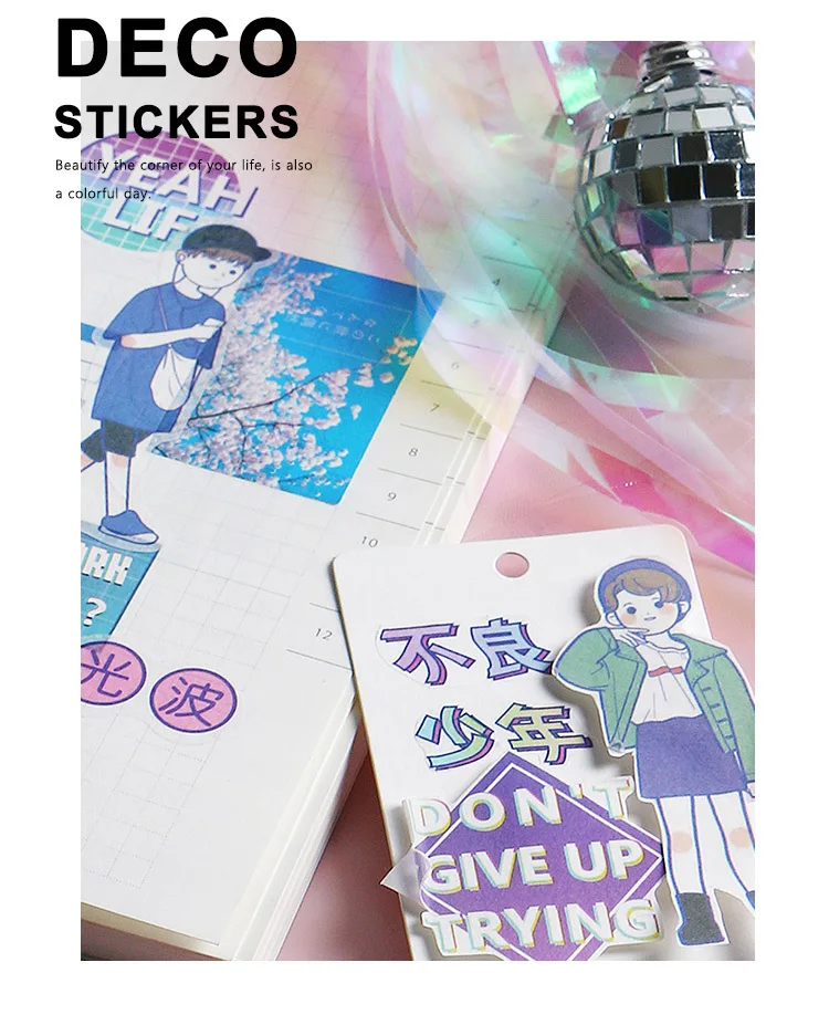 Красочные бумажные стикеры s простые украшения дневник DIY Kawaii Канцелярские Стикеры s милый ручной работы клей Япония Скрапбукинг Стикеры