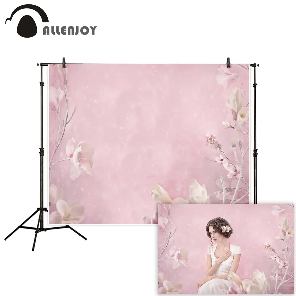 Allenjoy photography backdrops girl pink flowers spring oil painting party Photo background newborn baby photozone photocall allenjoy photography backdrops background stage dancers pink green bokeh watercolor baby shower newborn props spring princess
