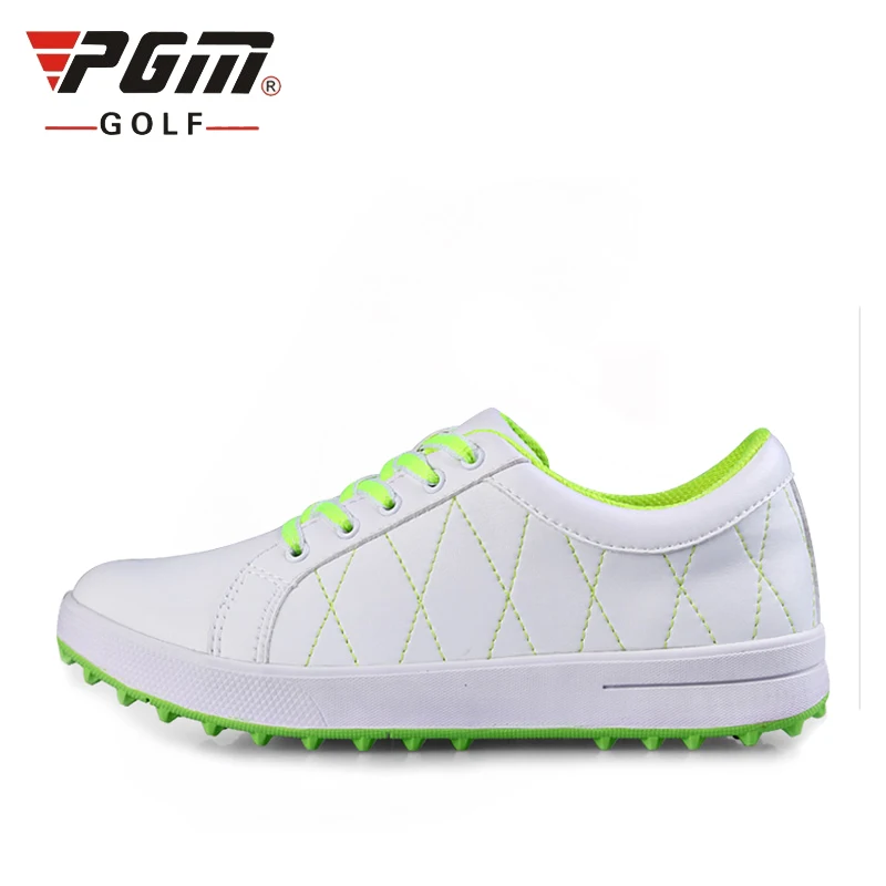 

2020 Pgm Womens Leather Golf Shoes Spikesless Breathable Sneakers Ladies Lace Up Antiskid Athletics Shoes AA10097