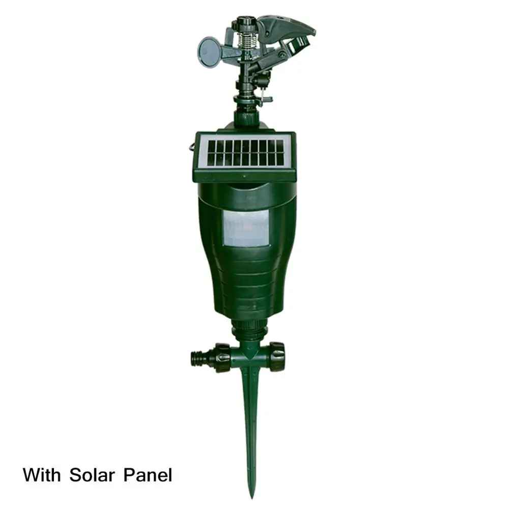 With solar panel Животное от пускового ряда садовый вредитель контроль струя репеллент вождения небольшой отпугиватель животных используется на открытом воздухе#31006 - Цвет: With solar panel