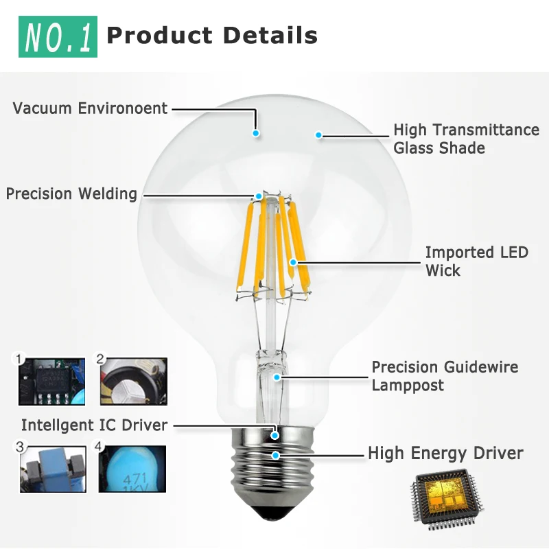 Антикварные винтажные светодиодные лампы Эдисона в стиле ретро 220 240 E27