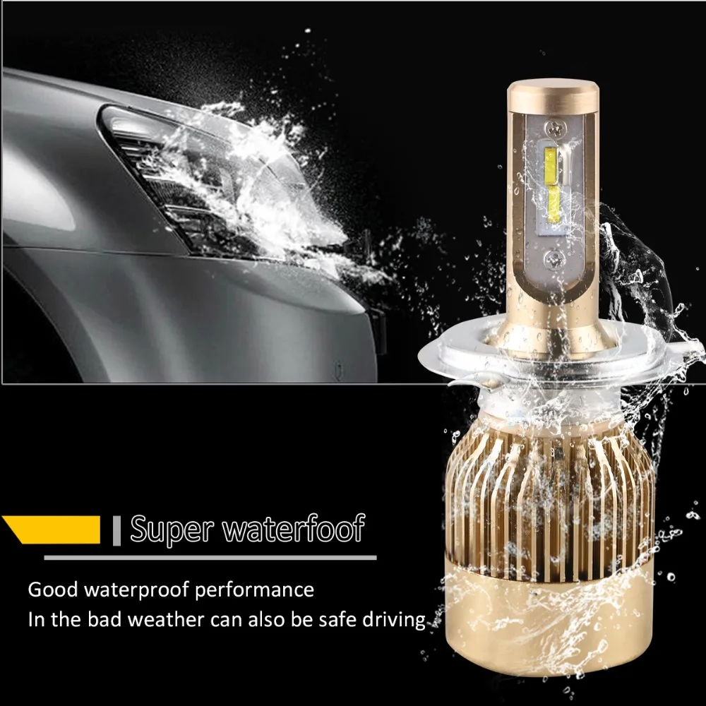 Авто светодиодный светильник 12В автомобилей головной лампочка H1 H3 H11 H4 H7 9005 9006 HB3
