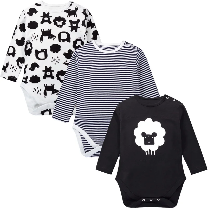 3 pieces / lot New Baby beautiful black sheep print Sports suit for kids natural cotton clothing with Long sleeves boys |