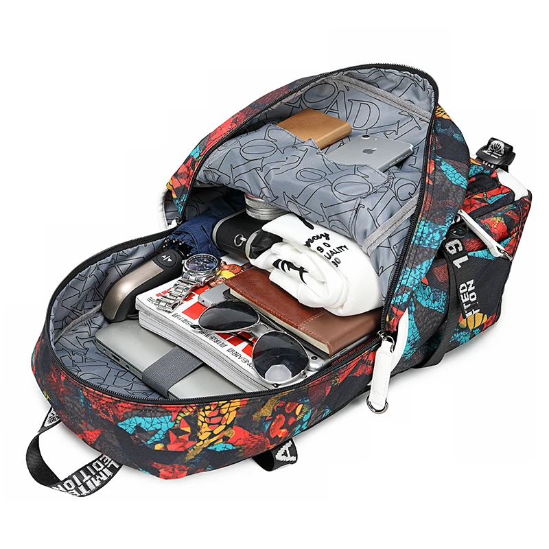 Рюкзак с черным и белым медведем из аниме данганронпа USB портом школьный ранец