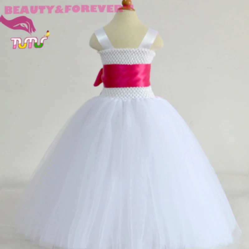Сшитое платье ребенка ручной девушка майка тюль нижняя туту с лентой створки |