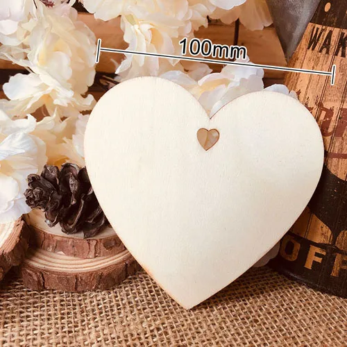 50pcs 50 шт. деревянные подарочные бирки в форме сердца украшения лазерная резка древесины Висячие орнаменты деревенские вечерние свадебные украшения сердце отверстие Висячие бирки - Цвет: 50pcs