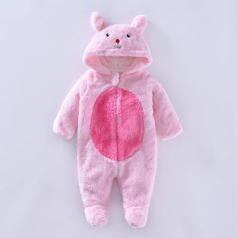 Детские боди комбинезоны с изображением совы/кролика флисовый/хлопковый костюм