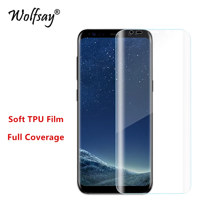 2 шт Защита экрана для Samsung Galaxy S8 TPU пленка G950 полное покрытие защитная Wolfsay не