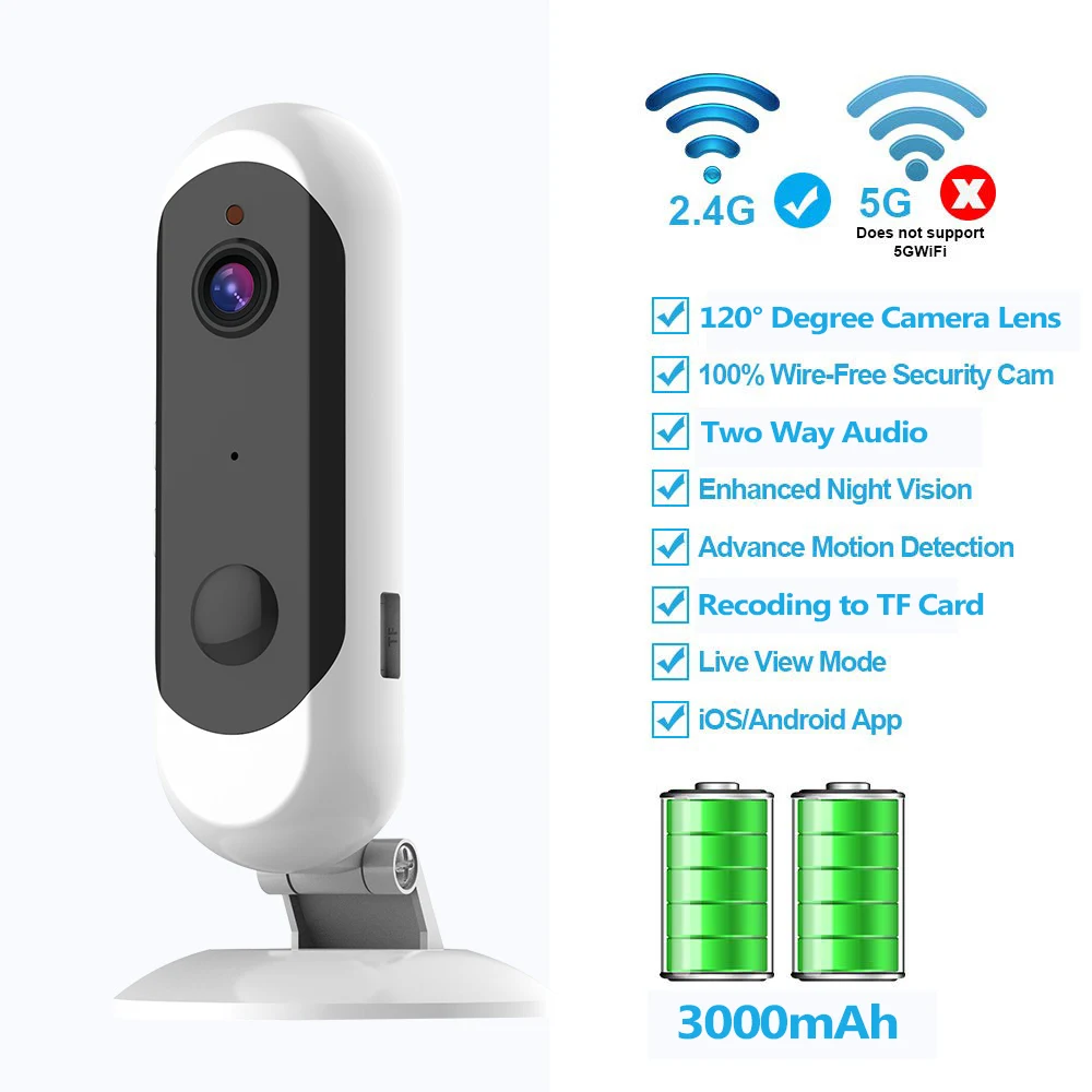 ZGWANG 1080P Видеоняни и радионяни Wi Fi 2 way аудио Смарт Камера с детектором движения ip