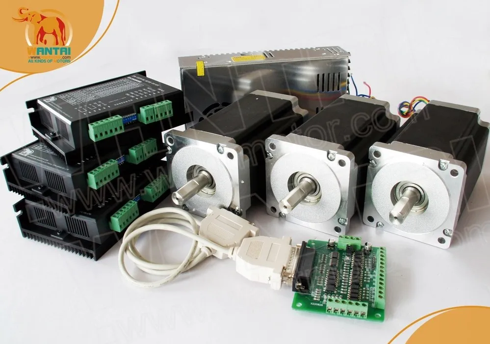

(Ship from Germany &Free ship to Germany) 3 Axis Nema 34 Wantai Stepper Motor 1600oz,3.5A Dual Shaft CNC Laser, 3D Printer