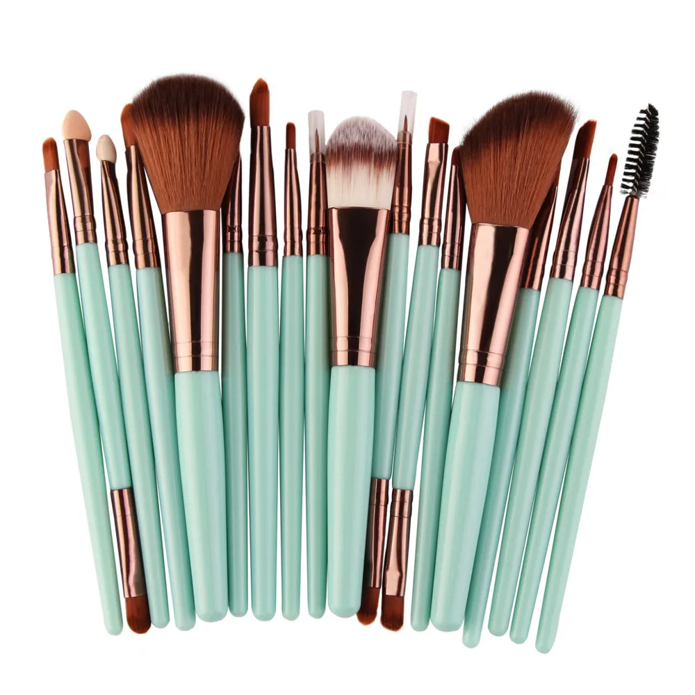 as the picture shows Novo Estilo Moda 18 шт. Jogo de Escova Maquiagem ferramentas Make-up Kit de Higiene Pessoal lcompo a Escova Conjunto Pince 04 - Handle Color: as the picture shows