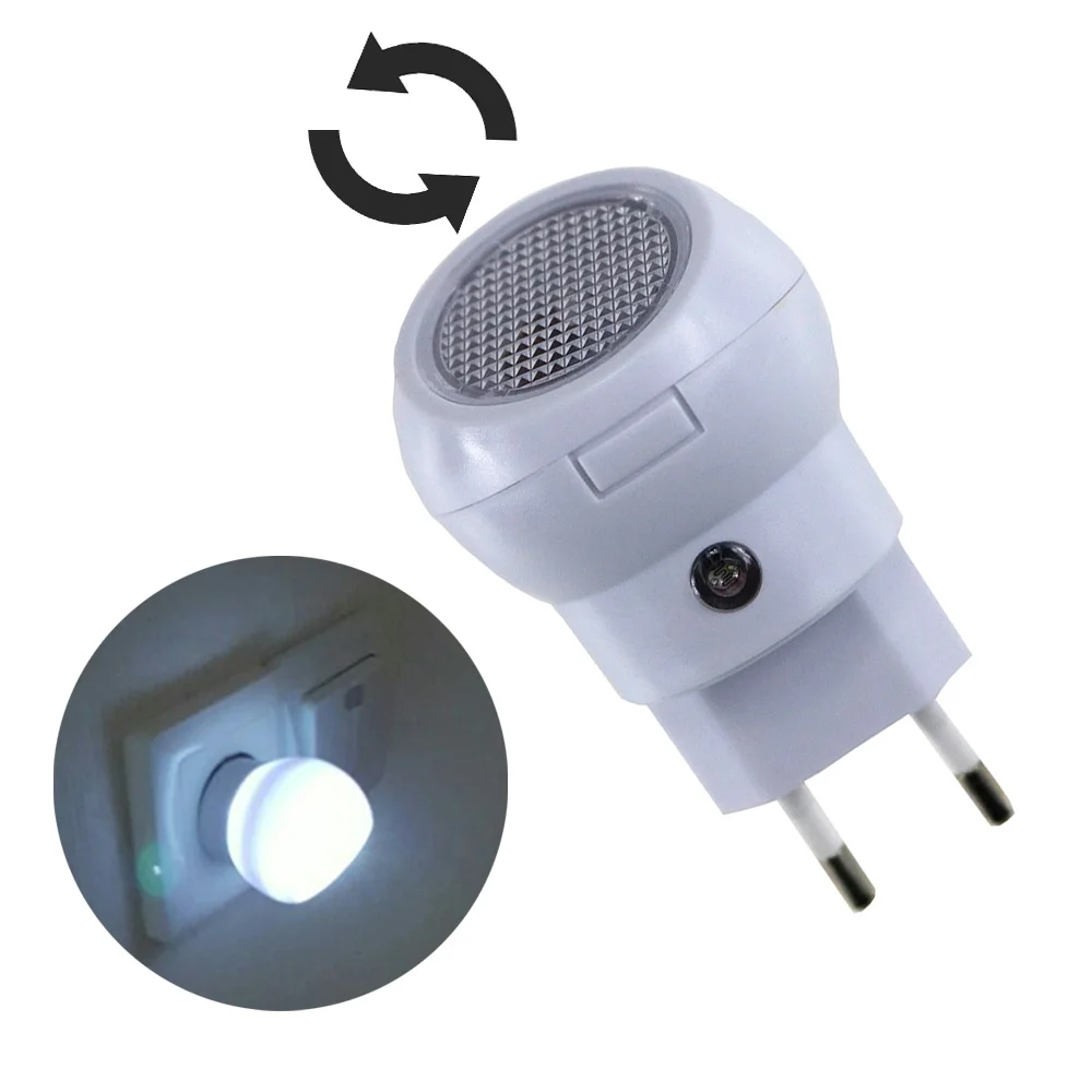 EU/US/AU/UK Plug LED ночник 110В 220В 360 градусов вращающийся датчик освещения прикроватная