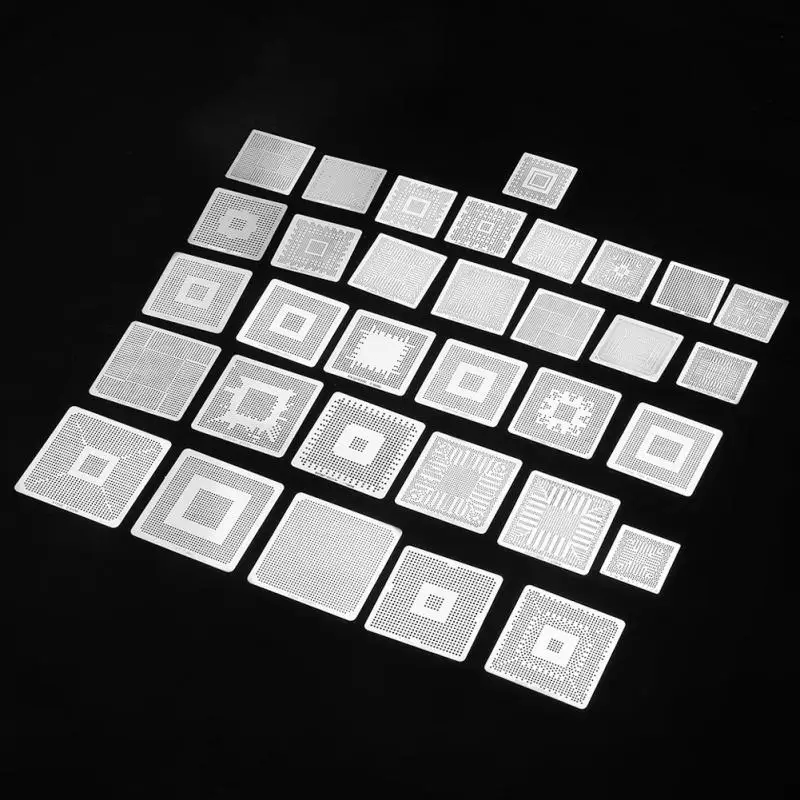 33 шт. BGA Универсальный Рециркулирующий сетчатый трафареты стальной шаблон сетки
