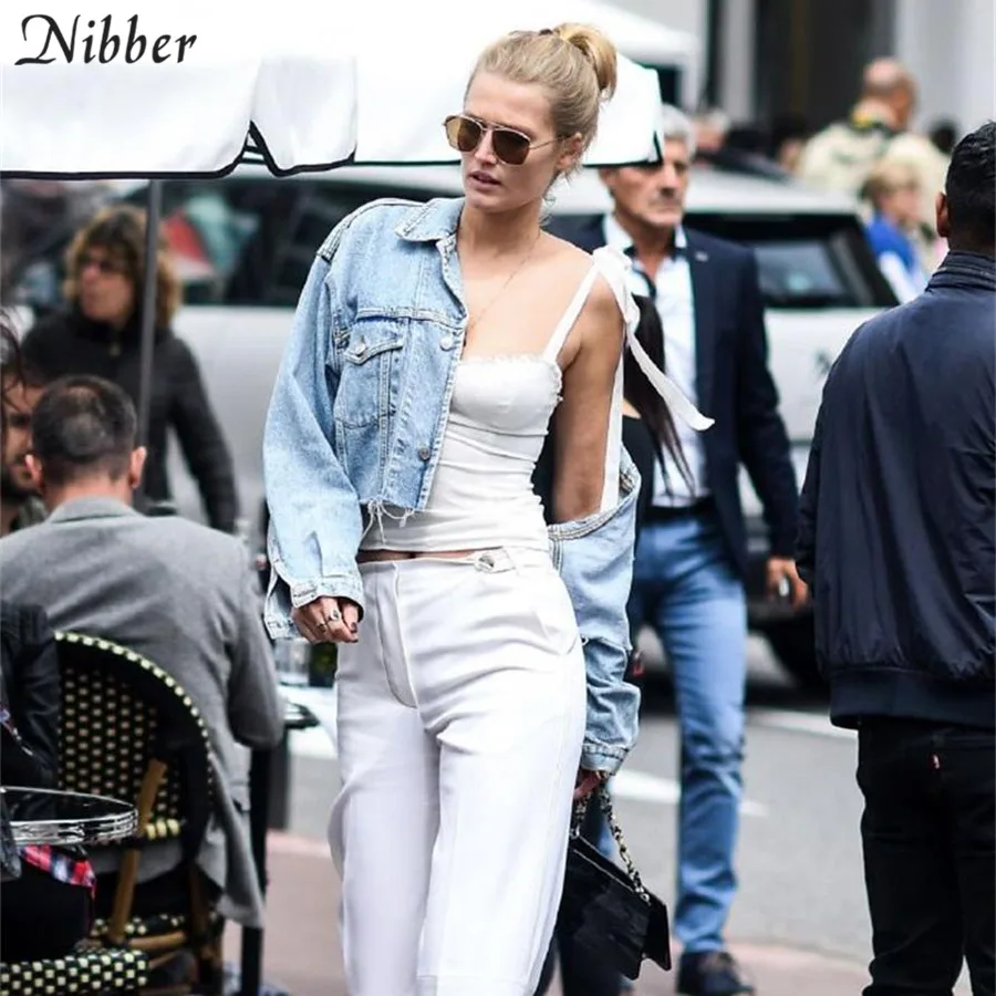 Nibber Мода high street Элегантный белый кроп-Топ женский камзол лето кружевной дизайн Дикий Танк Топы офисные женские футболки