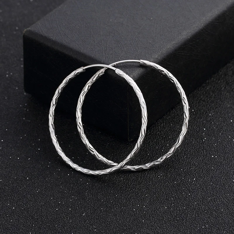 Серьги кольца ювелирные изделия из стерлингового серебра 925 пробы кольцевые