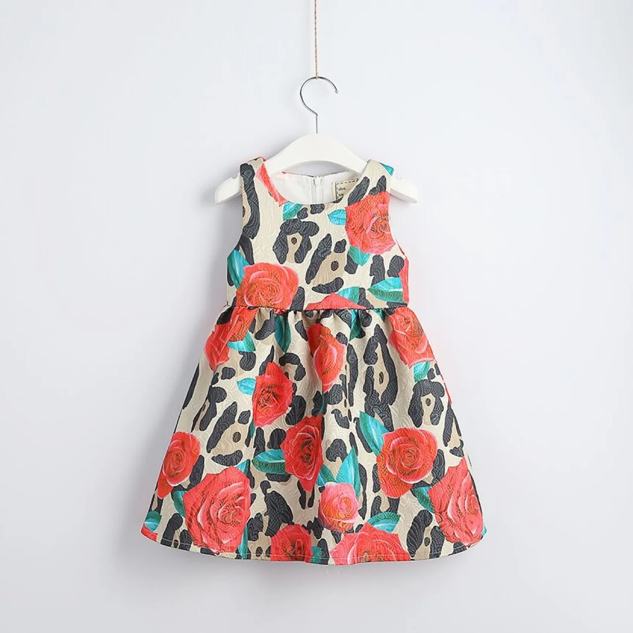 Детская одежда для маленьких девочек жаккардовое платье с цветочным узором на