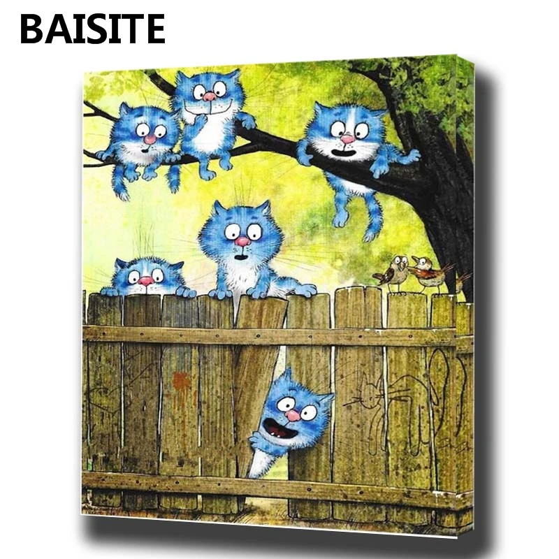 BAISITE DIY картина маслом в рамке по номерам животные картины холст живопись для гостиной стены Искусство домашний декор