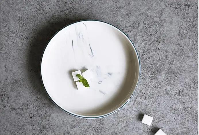 Керамическая тарелка в форме чаши с имитацией мрамора|soup dishes|plate traydish tray |