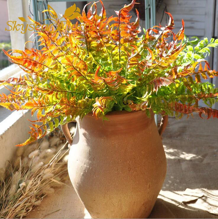 Настоящее прикосновение персидская трава 7 ветвей настенный зеленый лист