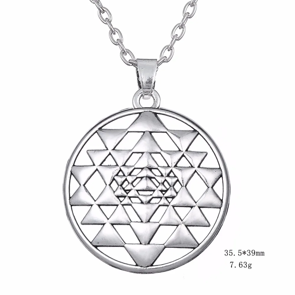 Рыболовный крючок Мандала Шарм ожерелье Шри Янтра религиозный символ индийские