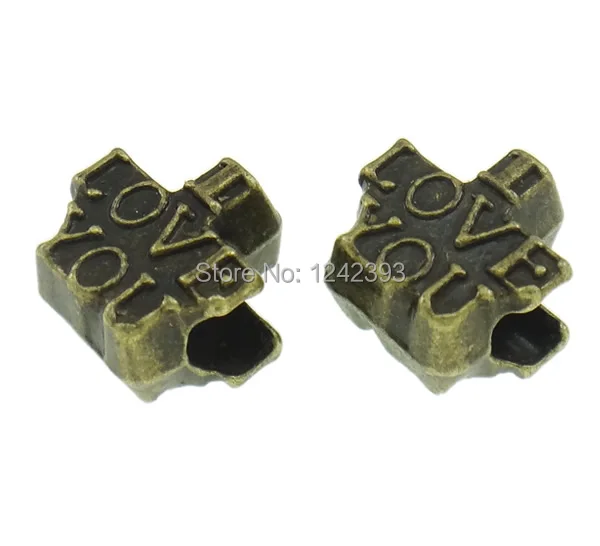 Free shipping!!!Zinc Alloy European Beads Whole sale Letter antique bronze color plated with letter pattern & without troll | Украшения