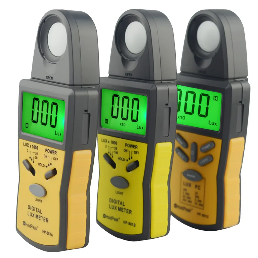 HoldPeak HP 881C 1 до 200000 лк метр Digital Light Meter со съемной Фото детектор цифровой фотометр