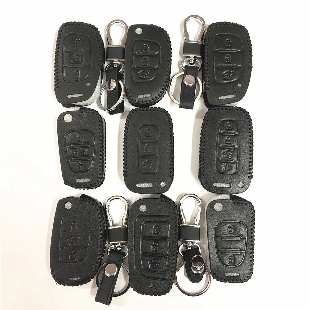 Кожаный чехол для ключей брелок Hyundai ix35 iX45 ix20 iX25 i10 i20 i30 i40 HB20 Sonata Verna Solaris Elantra