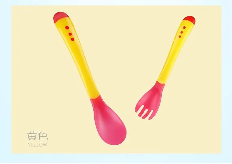Yellow Spoon fork Детская миска и тарелка силиконовая для кормления малышей тарелка детская интегрированная детская силикагелевая посуда - Цвет: Yellow Spoon fork